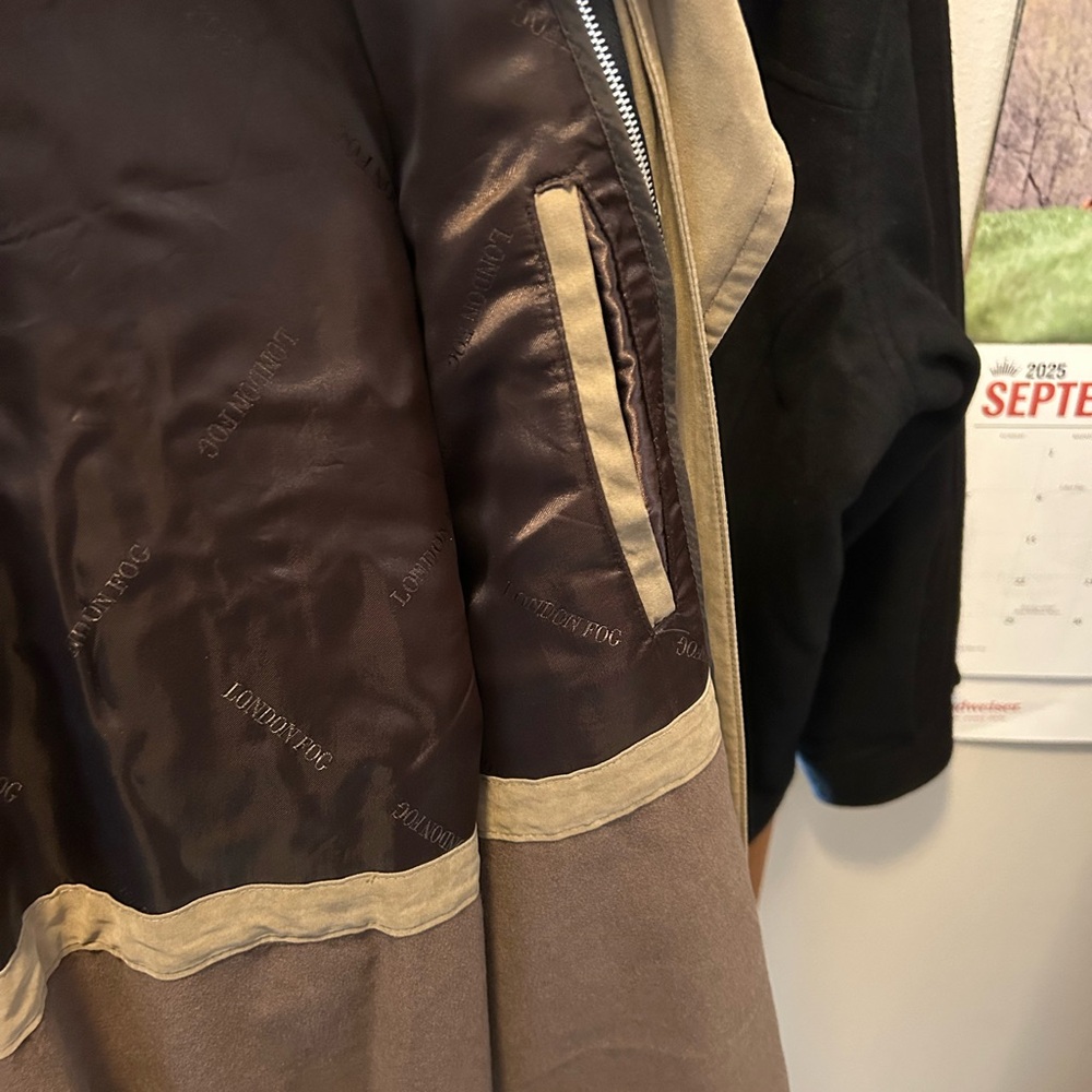 London Fog Tan Trench Coat with Belted Waist - Picture 10 of 10